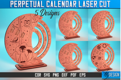 Perpetual Calendar Laser Cut SVG | Calendar SVG Design | CNC Files