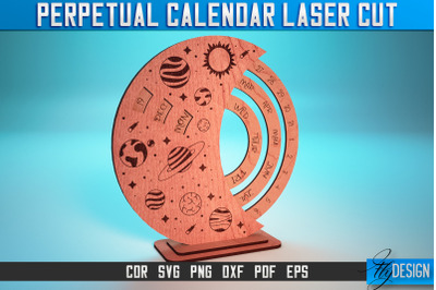 Perpetual Calendar Laser Cut SVG | Calendar SVG Design | CNC Files
