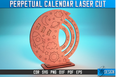 Perpetual Calendar Laser Cut SVG | Calendar SVG Design | CNC Files