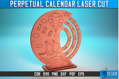 Perpetual Calendar Laser Cut SVG | Calendar SVG Design | CNC Files