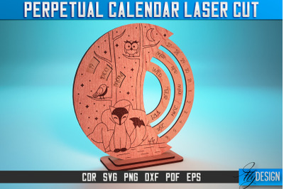 Perpetual Calendar Laser Cut SVG | Calendar SVG Design | CNC Files