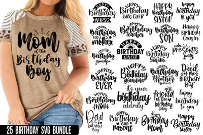 25 Birthday SVG Bundle, Brthday SVG