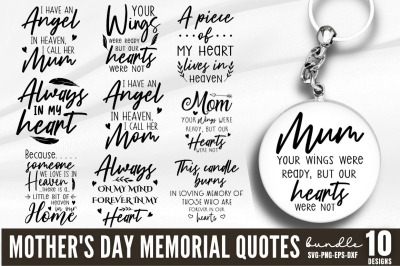 Mother&#039;s Day Memorial Quotes Bundle, Mother&#039;s Day Memorial Quotes SVG