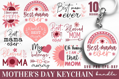 Mother&#039;s Day Keychain SVG Bundle, Mom Keychain SVG Bundle