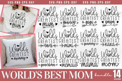 World&#039;s Best Mom SVG Bundle, World&#039;s Best Mom SVG