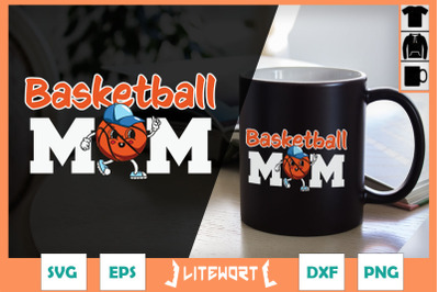 Basketball Mom Retro Basketball Cartoon