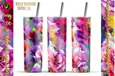 Blossoming Beauty: 20 oz Skinny Tumbler Wrap with Floral Print,
