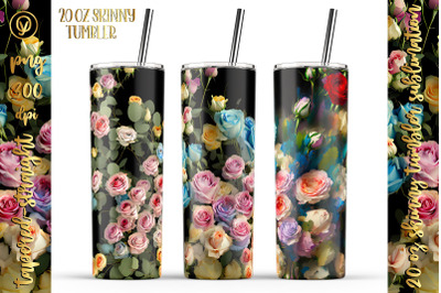 20 oz Skinny Tumbler Wrap with Floral Print