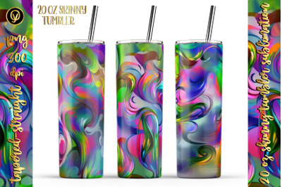 20 Oz Skinny Tumbler&2C; Holographic Liquid Tumbler Wrap
