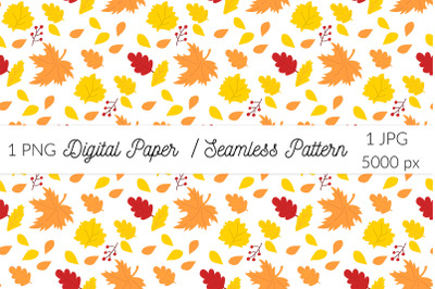 Fall autumn leaves seamless paper PNG