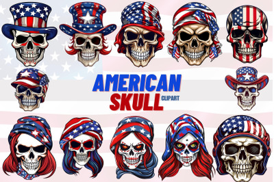 American Skull Clipart Stickers