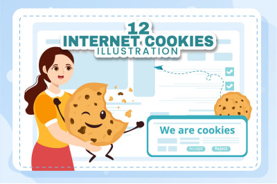 12 Internet Cookies Technology Illustration