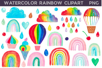 Watercolor Rainbow Clipart | Cute Rainbow Illustration&nbsp;
