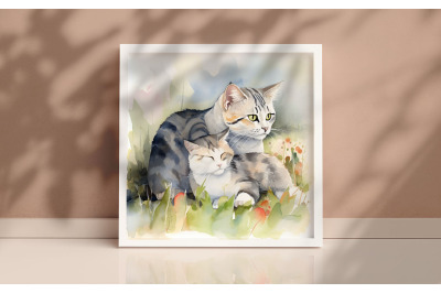 Mother American Shorthair Cat Background