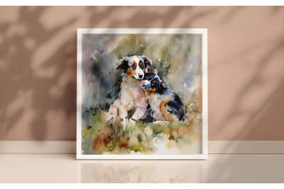 Mother Australian Shepherd Background