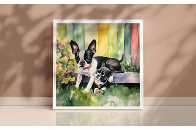 Mother Boston Terrier Background