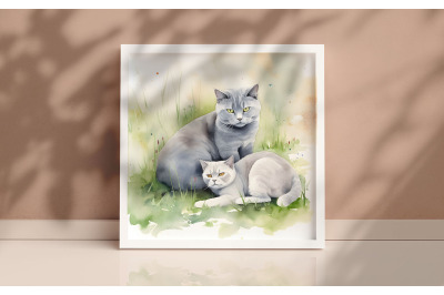 Mother British Shorthair Cat Background