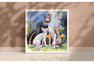 Mother Cornish Rex Cat Background