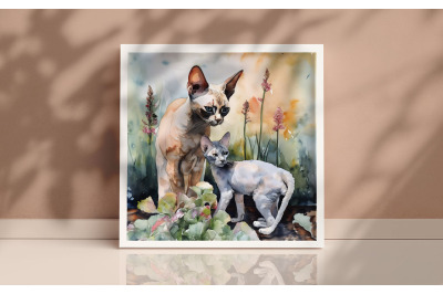 Mother Devon Rex Cat Background