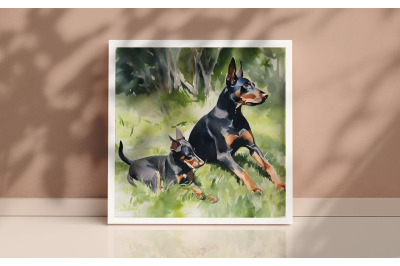 Mother Doberman Pinscher Background