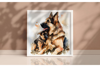 Mother German Shepherd Background