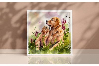 Mother Golden Retriever Background