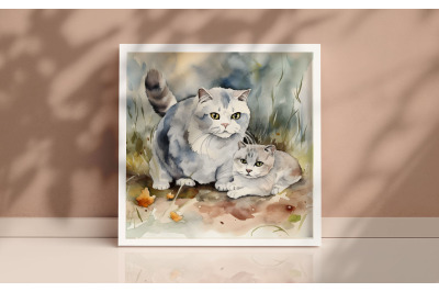 Mother Scottish Fold Cat Background