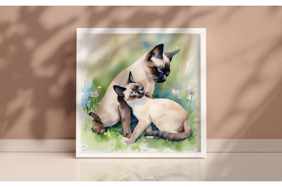 Mother Siamese Cat Background