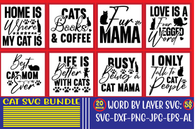 Cat SVG Bundle,SVGs,quotes-and-sayings,food-drink,print-cut,mini-bundl