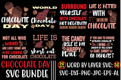 Chocolate Day SVG Bundle,chocolate letters, chocolate clipart, printab
