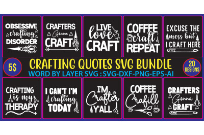 Crafting SVG Bundle,20 Design,Crafter Bundle SVG, Crafter Quotes Svg,