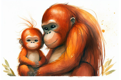 Baby and Mother Orang Utan | Mothers Day Collection