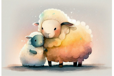 Cute Baby and Mommy Sheep | Mothers Day Collection
