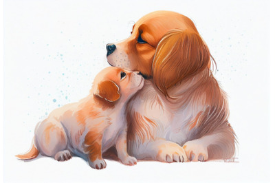 Cute Puppy and Mommy Dog | Mothers Day Collection