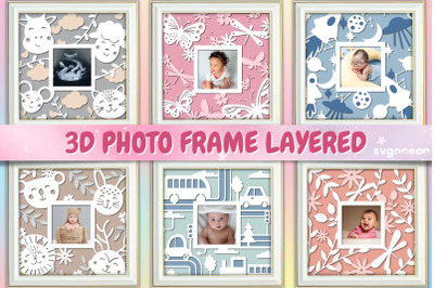 Baby Photo Frame SVG | Papercut baby | Shadowbox