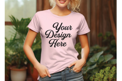 Bella Canvas 3001 T-shirt Mockups&2C; Bella Canvas Girl Mockups&2C; Digital