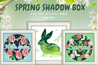 Spring Shadow Box | 3D Layered SVG | Lightbox