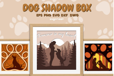 Dogs Shadow Box | 3D Layered SVG | Lightbox