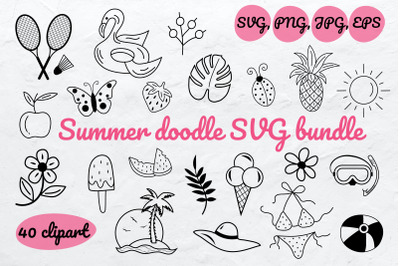 Summer doodle SVG bundle