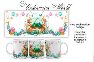 Sublimation mug design cute crab, PNG file