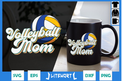 Volleyball Mom Mother&#039;s Day Retro