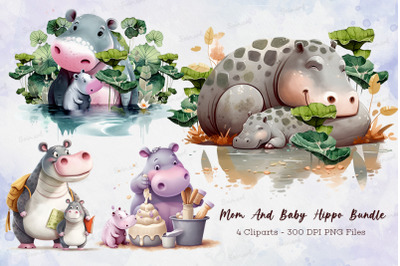 Mom And Baby Hippo Bundle