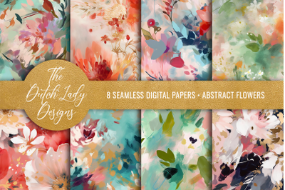 Seamless Abstract Flower Patterns