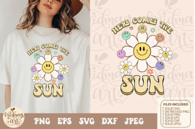 Here comes the sun svg png sublimation, distressed png sublimation