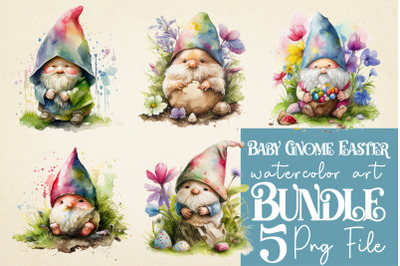 Baby Gnome Easter watercolor Bundle, Sublimation PNG File