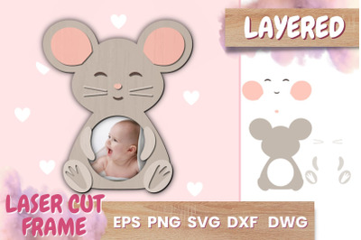 Mouse Photo Frame SVG | Papercut animals | Shadowbox