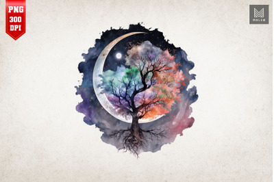 Watercolor Beautiful Tree Of Life 2
