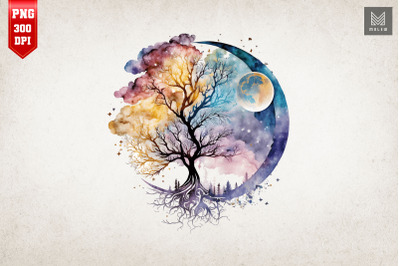 Watercolor Beautiful Tree Of Life 3