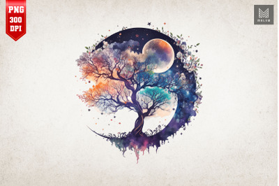 Watercolor Beautiful Tree Of Life 11