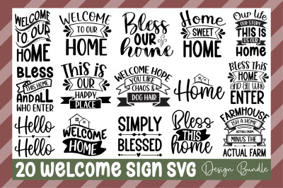 Welcome Sign Svg Design Bundle